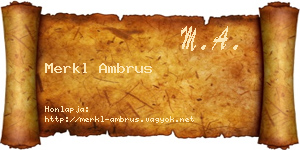 Merkl Ambrus névjegykártya